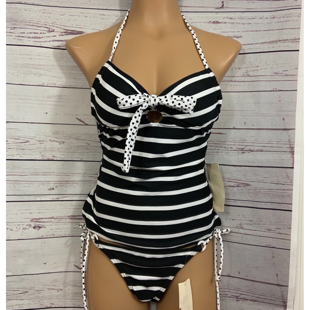 Hula Honey Stripe and Dot Tankini Set NWT